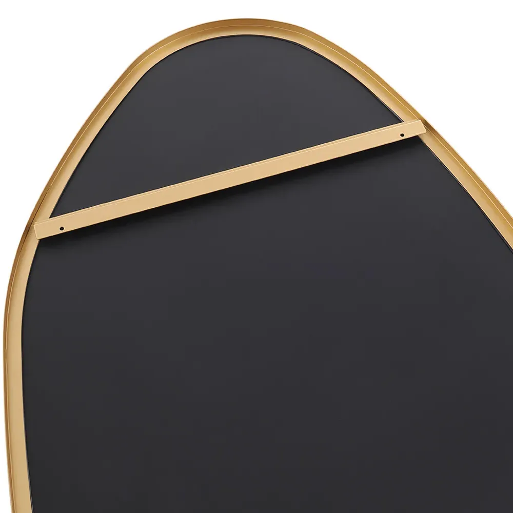 Irregular Wall Mirror with Metal Frame - Gold