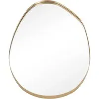 Irregular Wall Mirror with Metal Frame - Gold