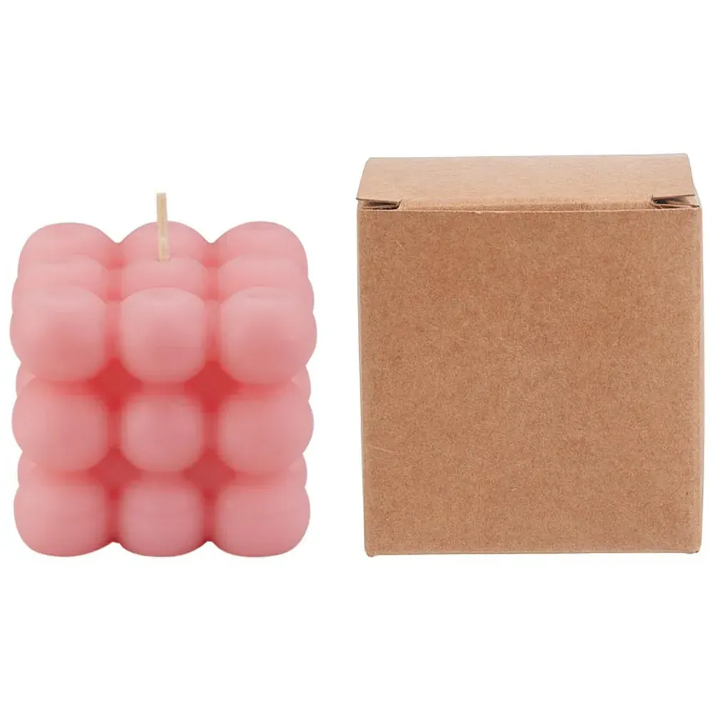Osmanthus Bubble Cube Scented Candle - Pink