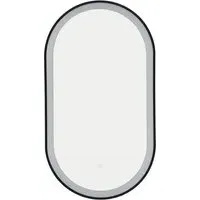 Oval LED Bathroom Wall Mirror with Defogger - Black