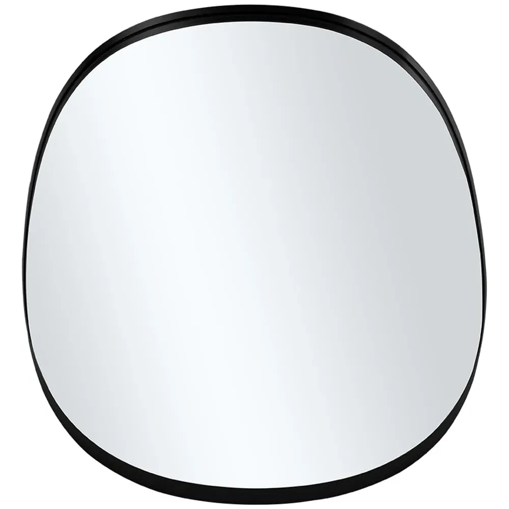 Oval Wall Mirror - Black, Metal
