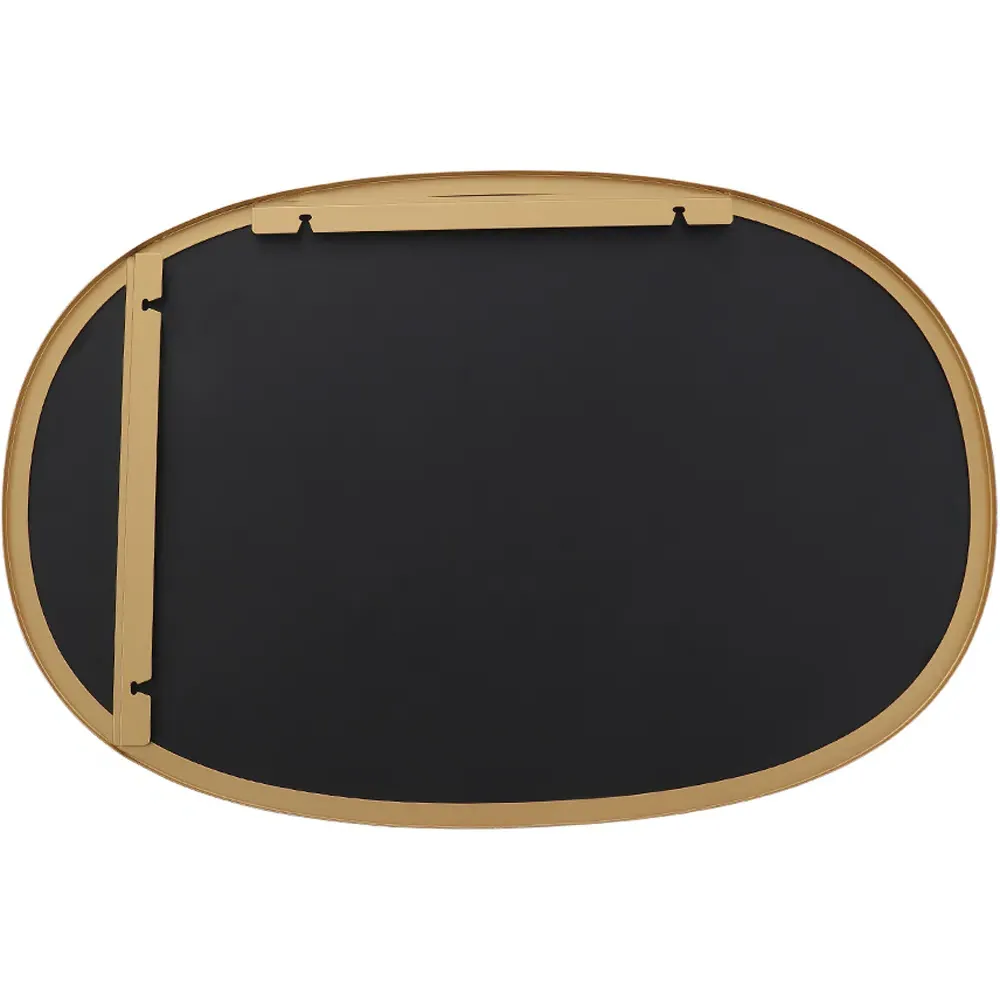 Oval Wall Mirror - Gold, Metal