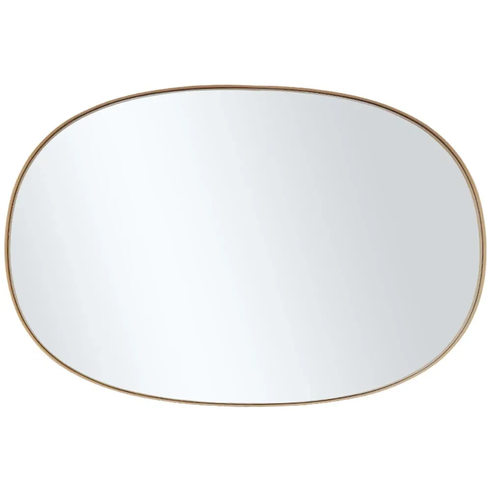 Oval Wall Mirror - Gold, Metal