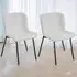Set of 2 Teddy Fur Dining Chairs - White