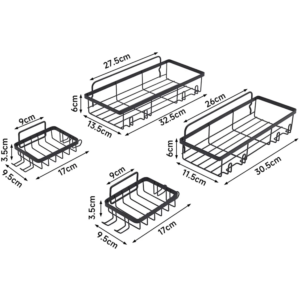 Shower Caddy Set of 4 - Black