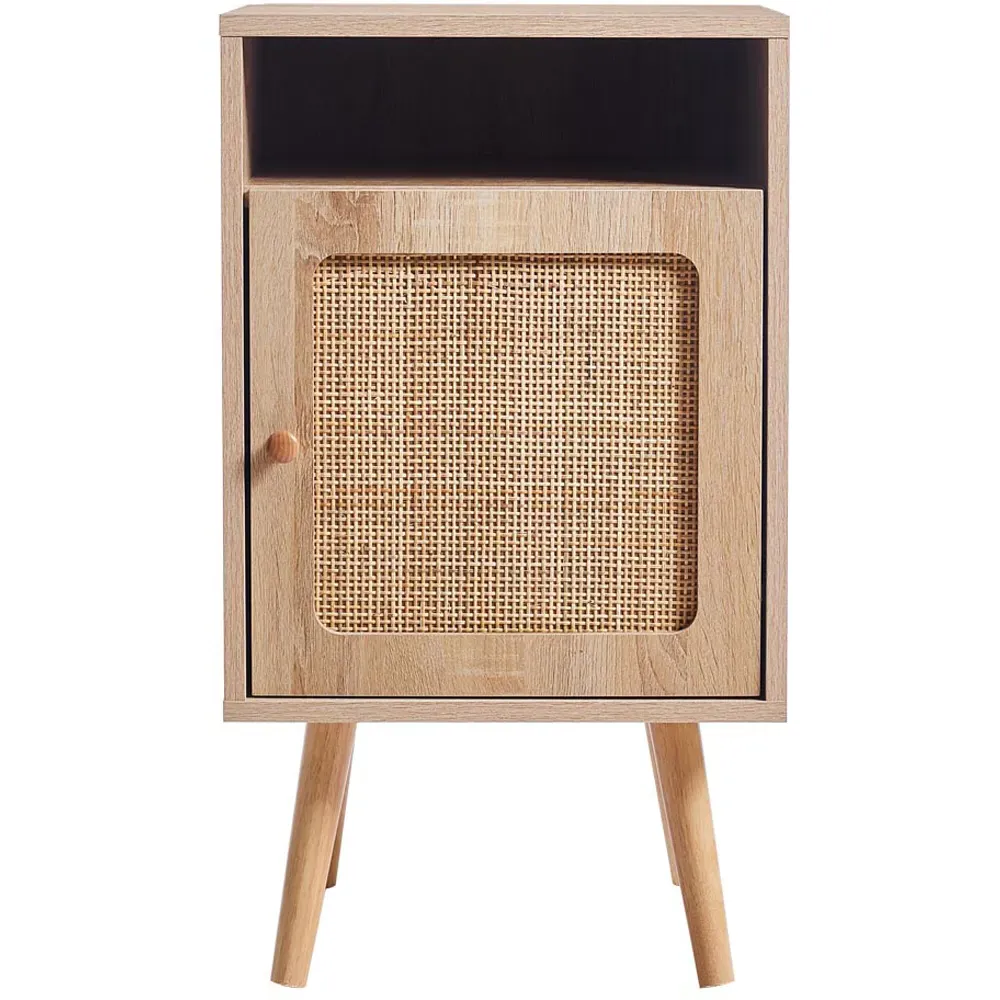 Single Door Nightstand with Shelf - Cream