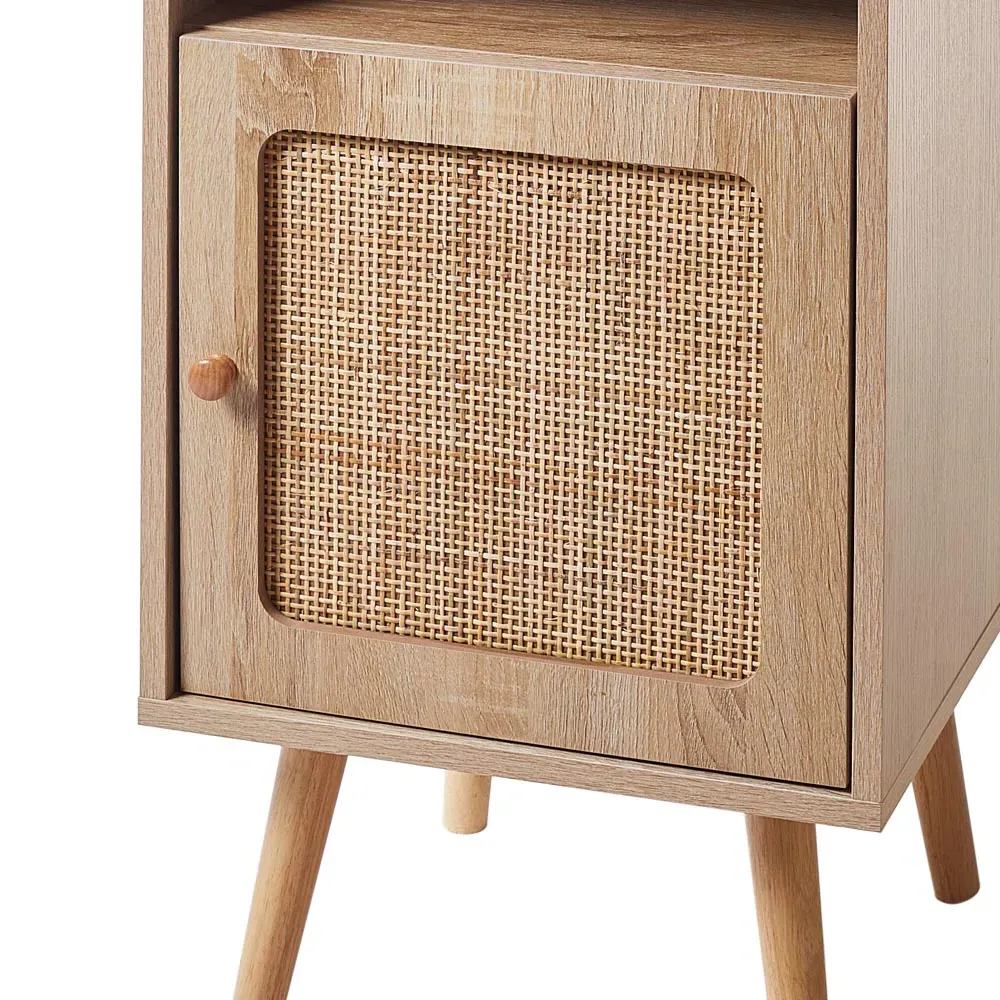 Single Door Nightstand with Shelf - Cream