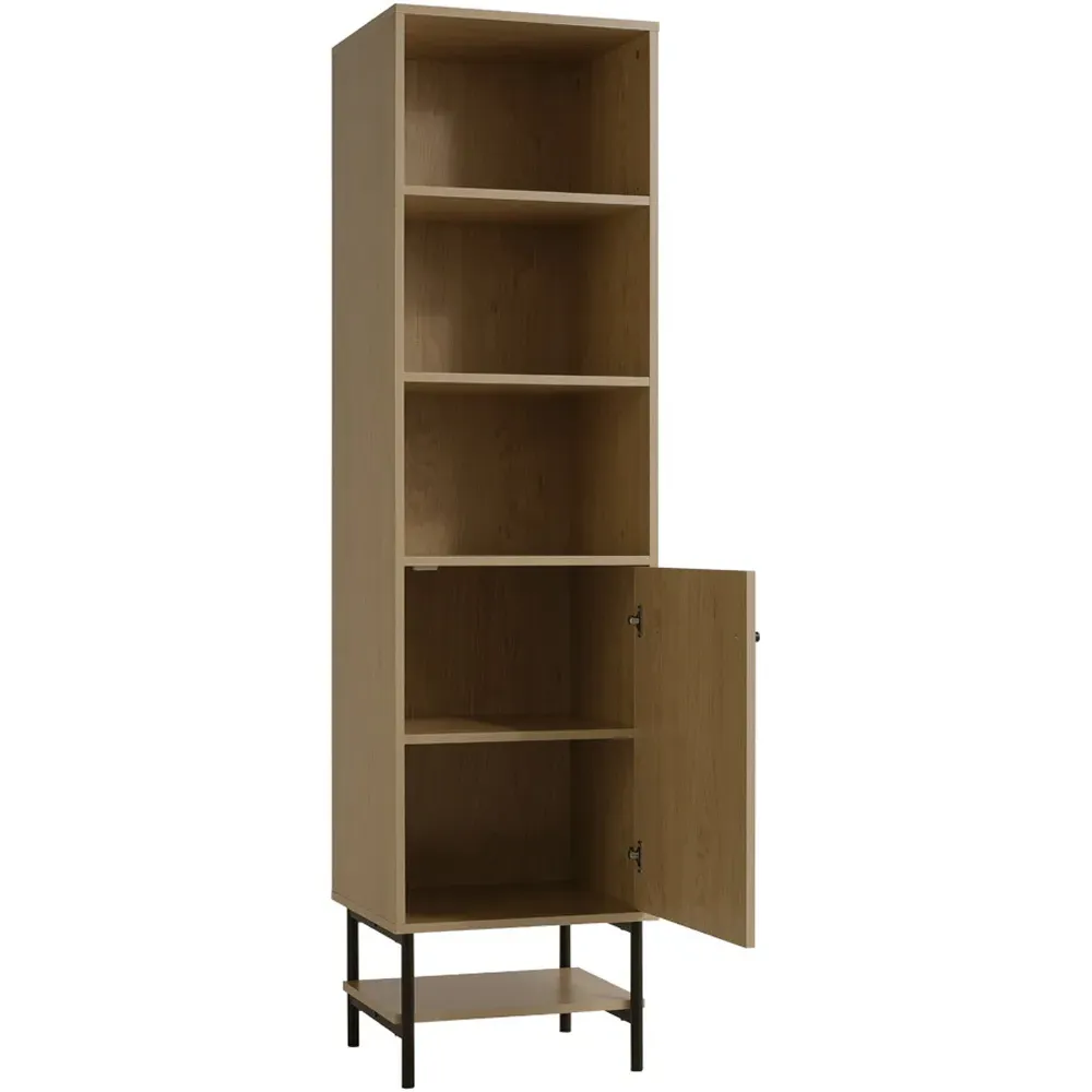 Single Drawer 4 Shelf Tall Storage Cabinet - Cream