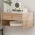 Single Drawer Floating Nightstand - Natural, Woven Rattan