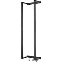 Single Shelf Wall Towel Rack with Hooks - Black, Steel