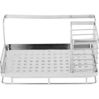 Stainless Steel Sink Organiser with Draining Tray - Silver