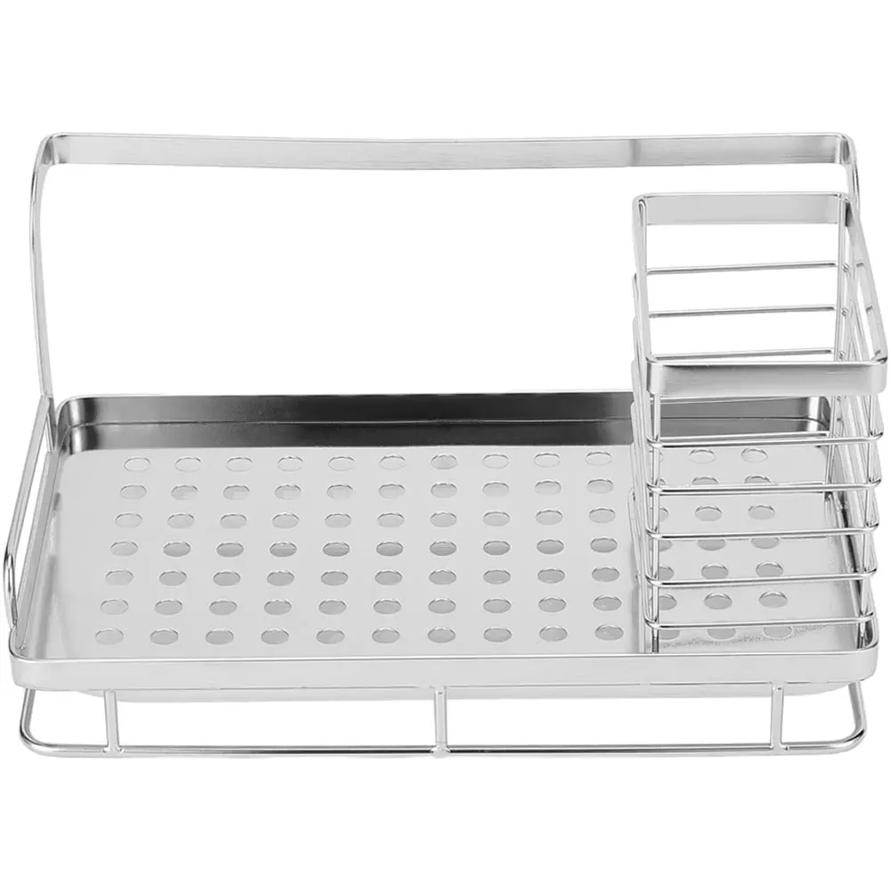 Stainless Steel Sink Organiser with Draining Tray - Silver image