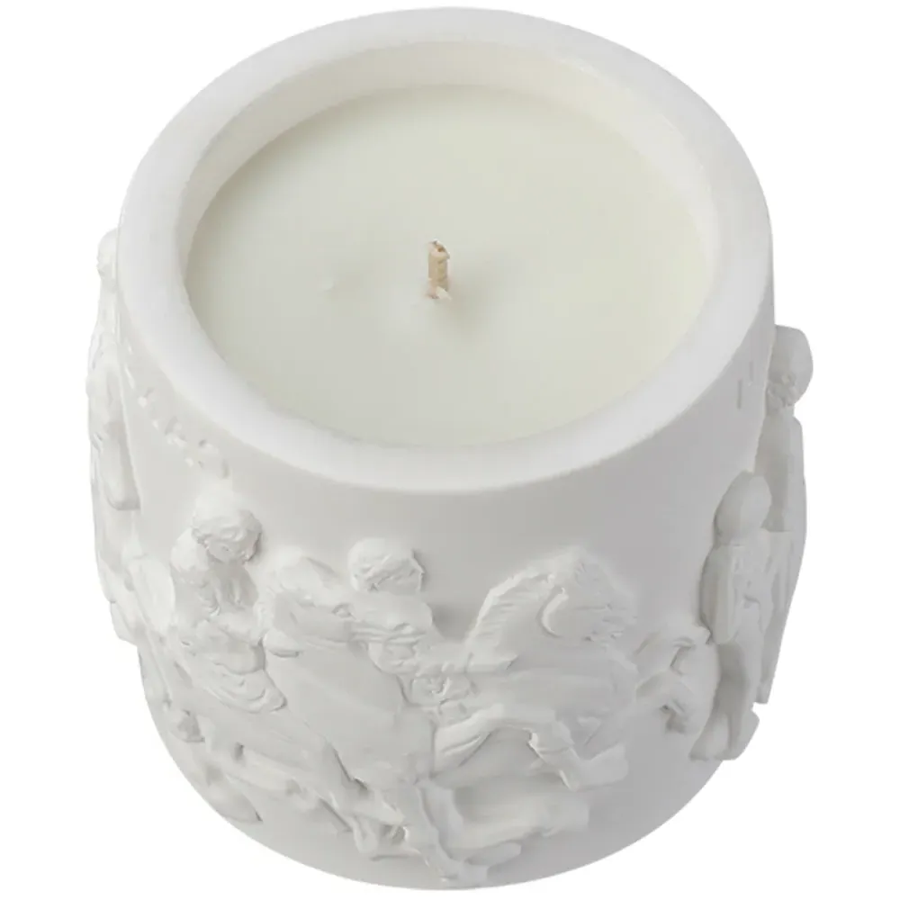 White Tea Retro Embossed Scented Candle - White