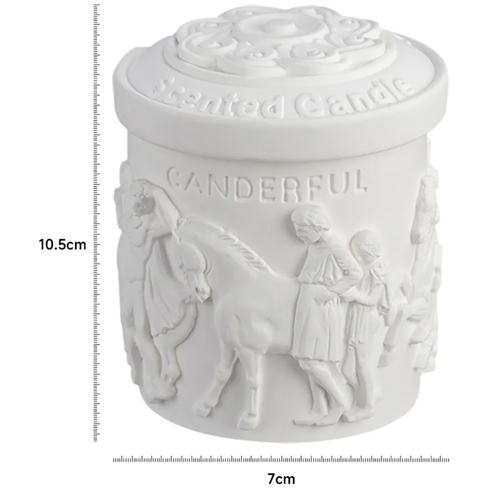 White Tea Retro Embossed Scented Candle - White
