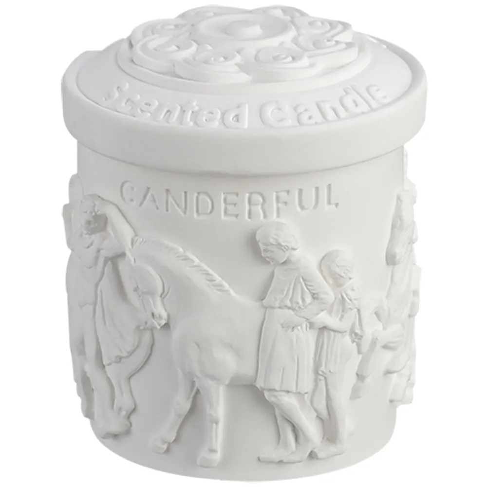 White Tea Retro Embossed Scented Candle - White image