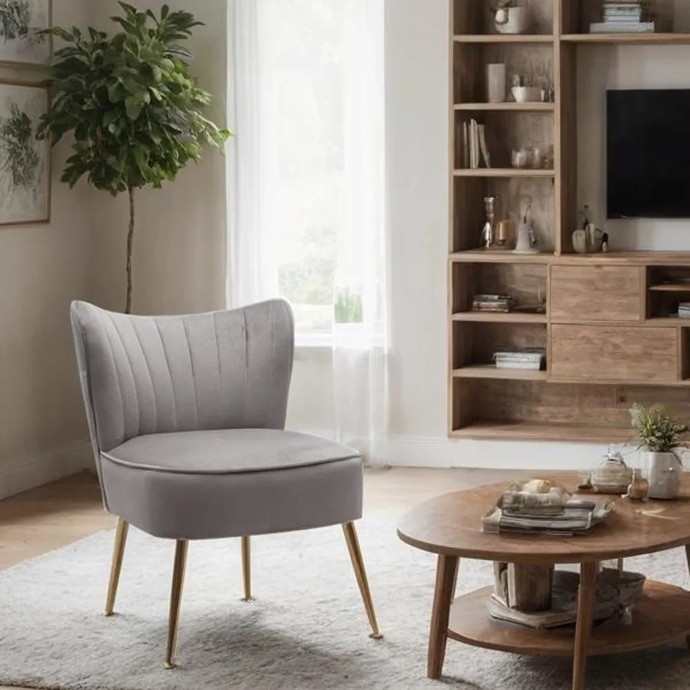 Wing Back Accent Chair - Grey