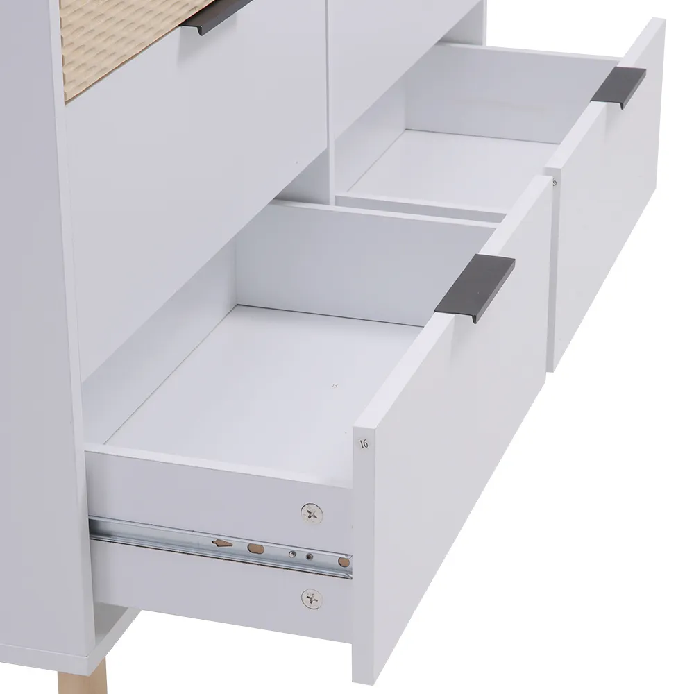 Wooden Storage Cabinet with Drawers - White
