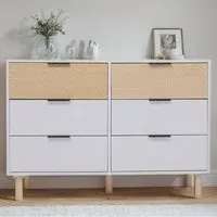 Wooden Storage Cabinet with Drawers - White