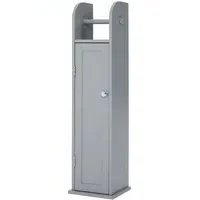 Wooden Toilet Roll Holder Cabinet - Grey