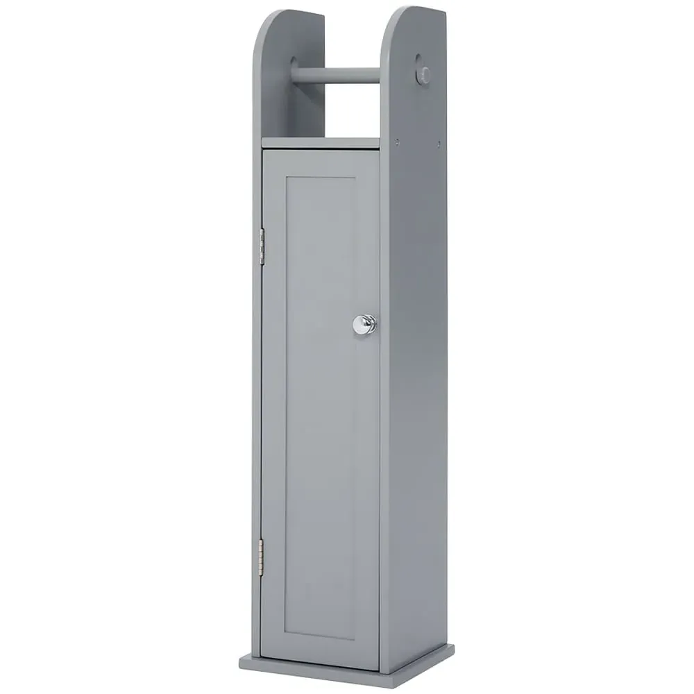Wooden Toilet Roll Holder Cabinet - Grey image