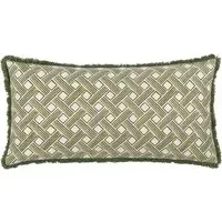 Alexa Geometric Cushion - Green, Cotton