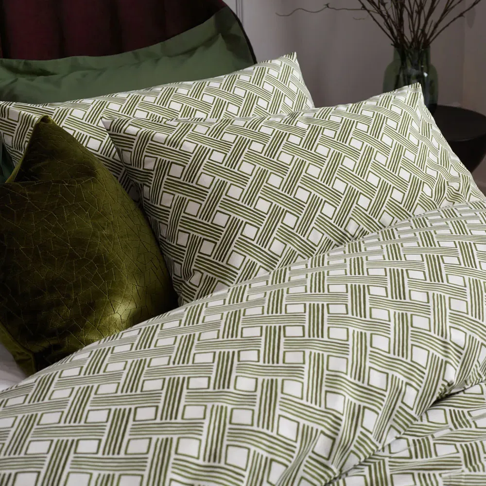 Alexa King Size Duvet Set - Green, Cotton