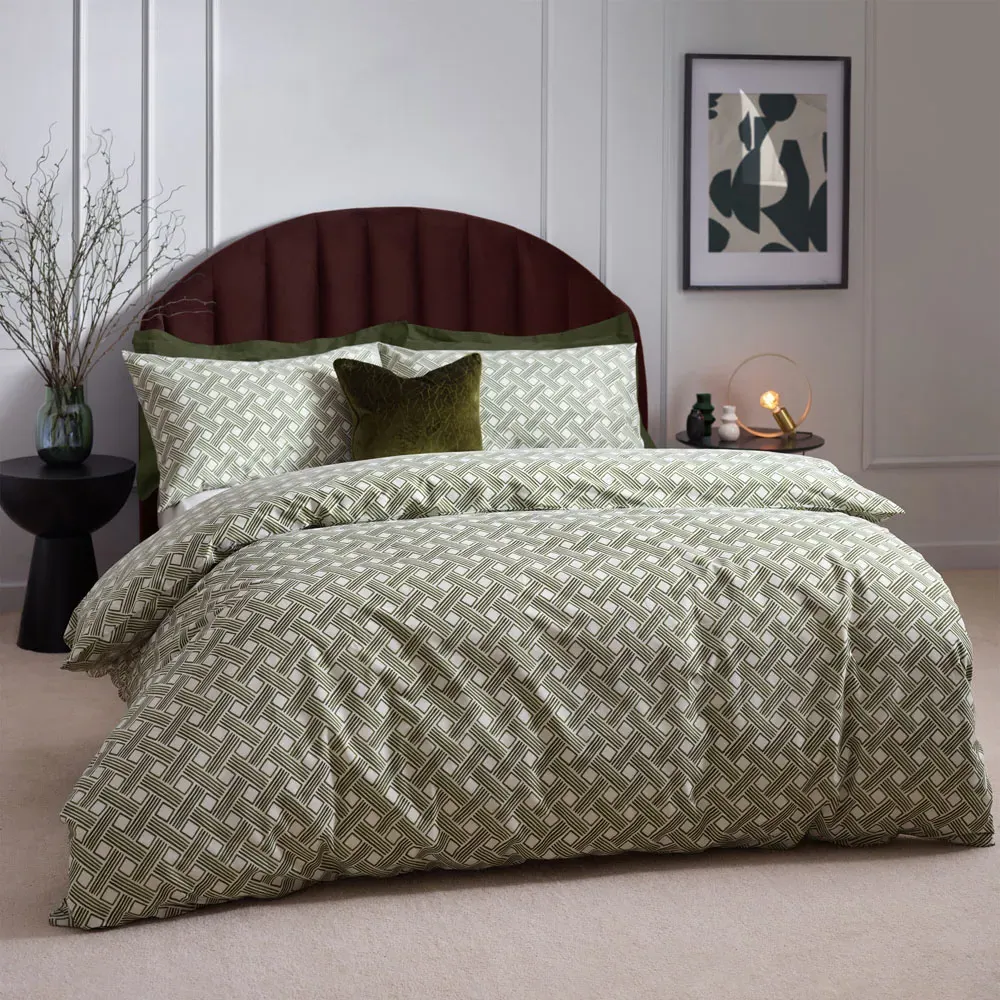Alexa Single Duvet Set - Green, Cotton