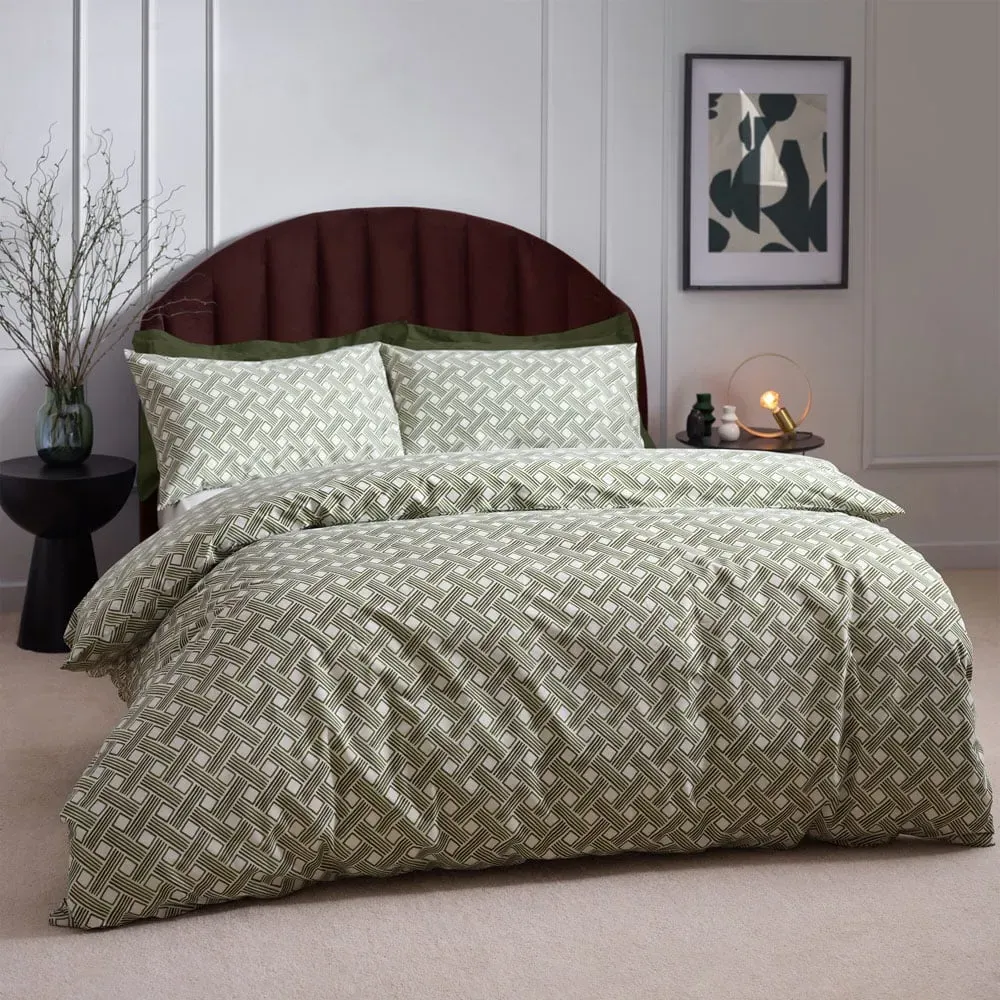Alexa Super King Duvet Set - Green, Cotton