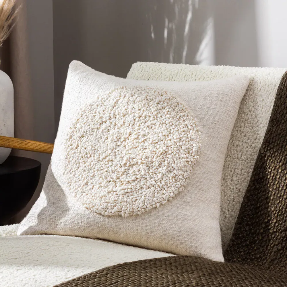 Almo Woven Cushion - Cream, Cotton