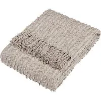 Arvo Woven Fringed Throw - Grey