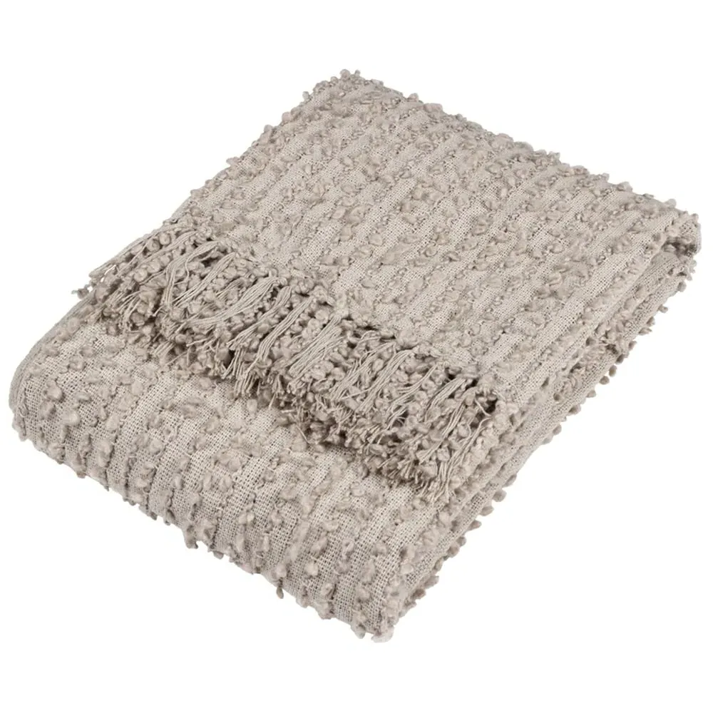 Arvo Woven Fringed Throw - Grey image