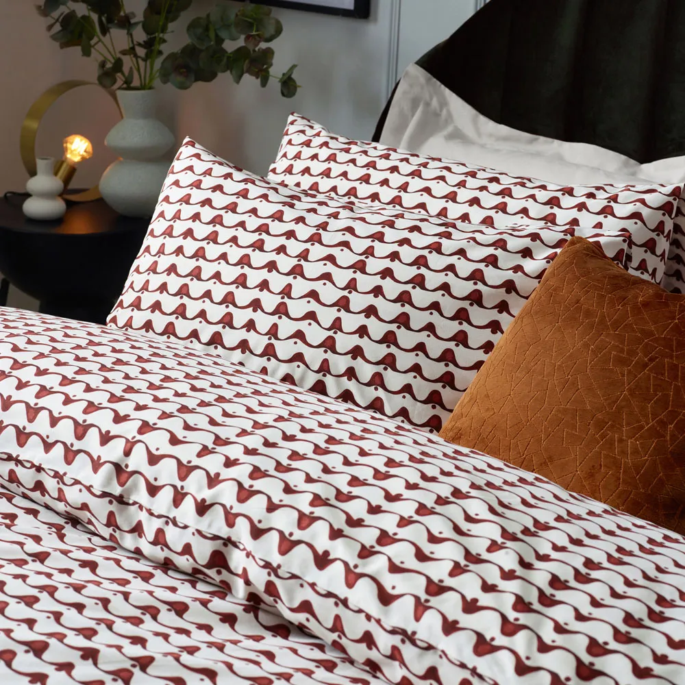 Avery Double Duvet Set - Chestnut Red