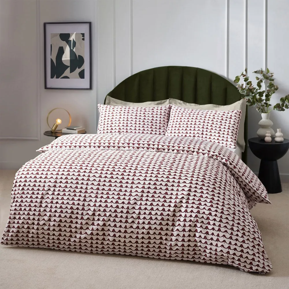 Avery Double Duvet Set - Chestnut Red