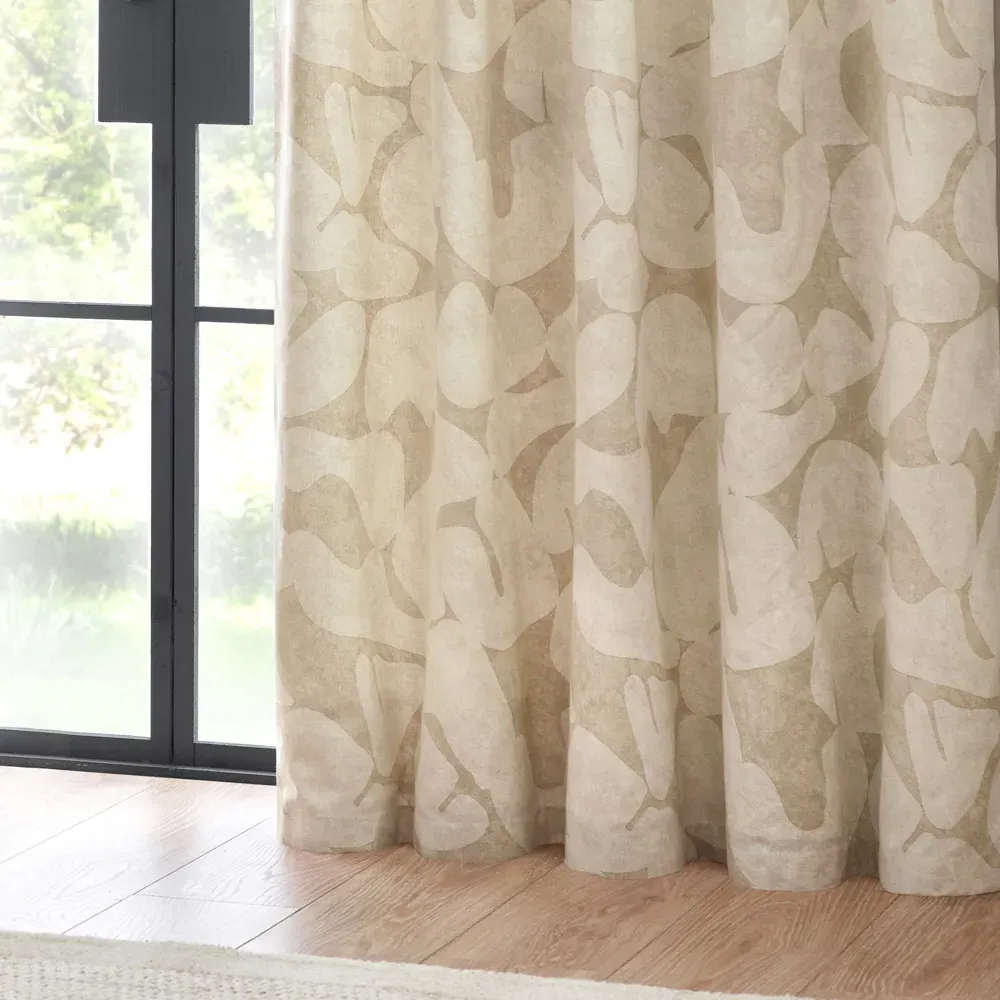 Brinn Abstract Eyelet Curtains - Brown, Cotton