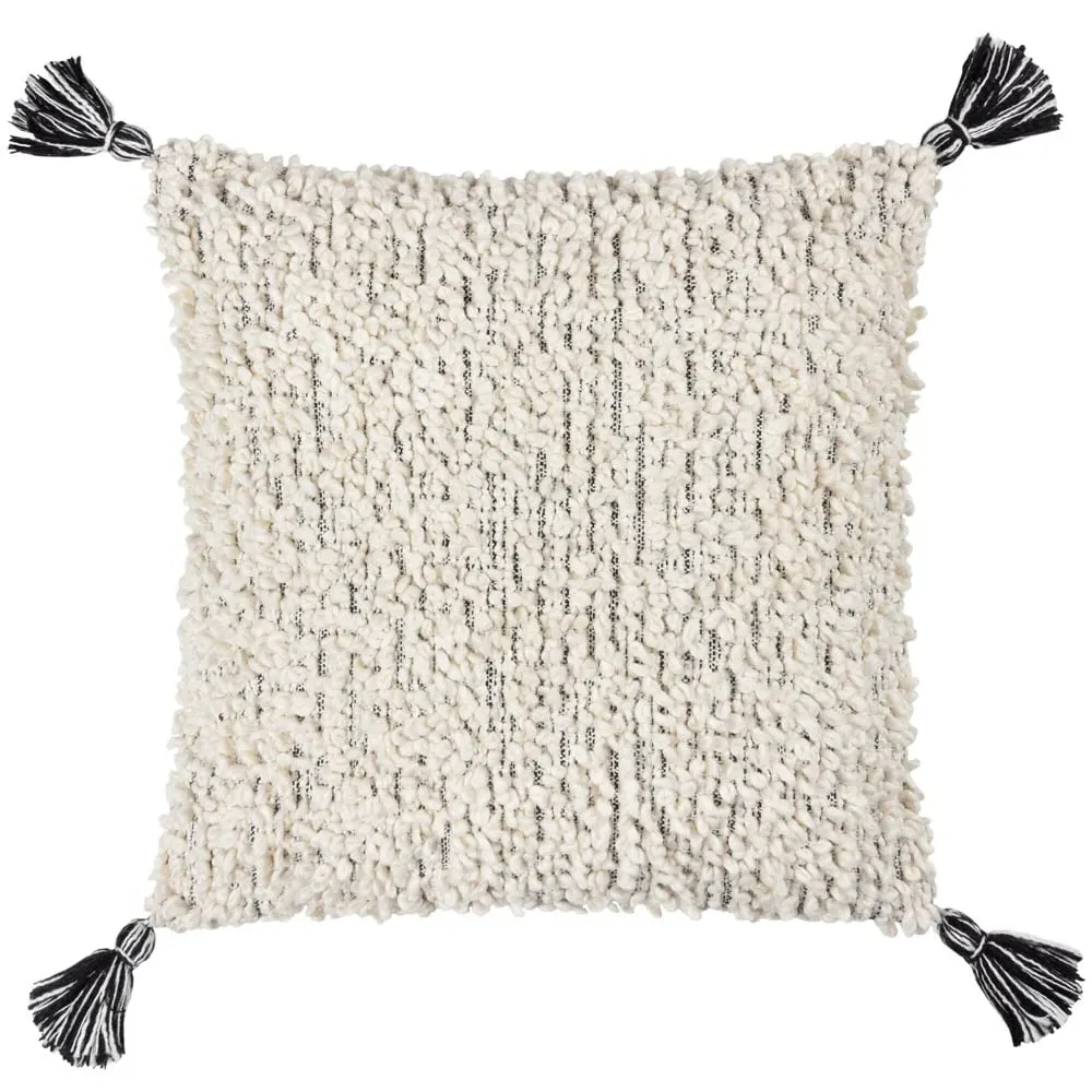 Cambre Mono Boucle Tasselled Cushion - Multi image