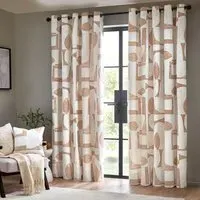 Carro Clay Abstract Eyelet Curtains - Pink, Cotton