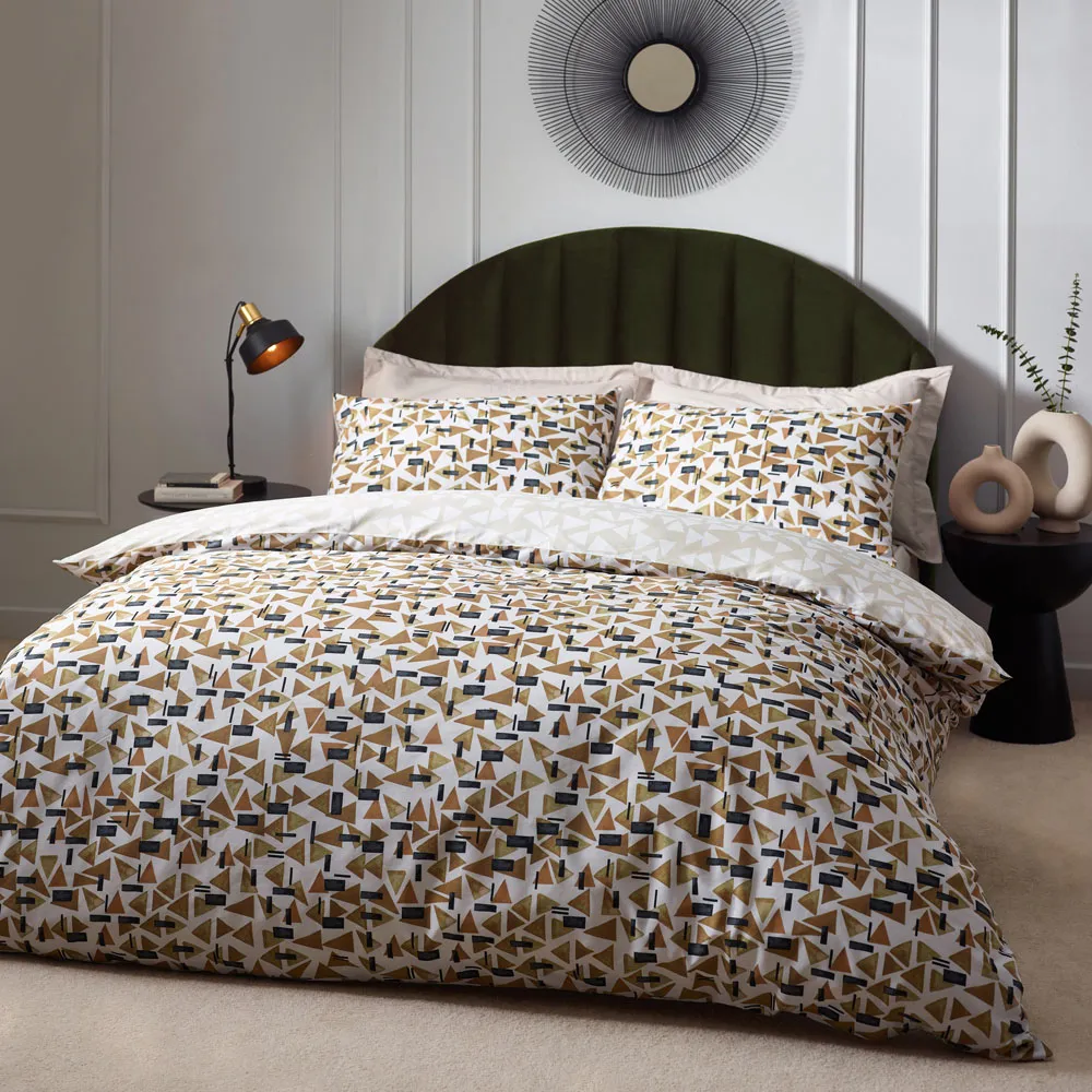 City Super King Duvet Set - Toffee, Abstract Geometric