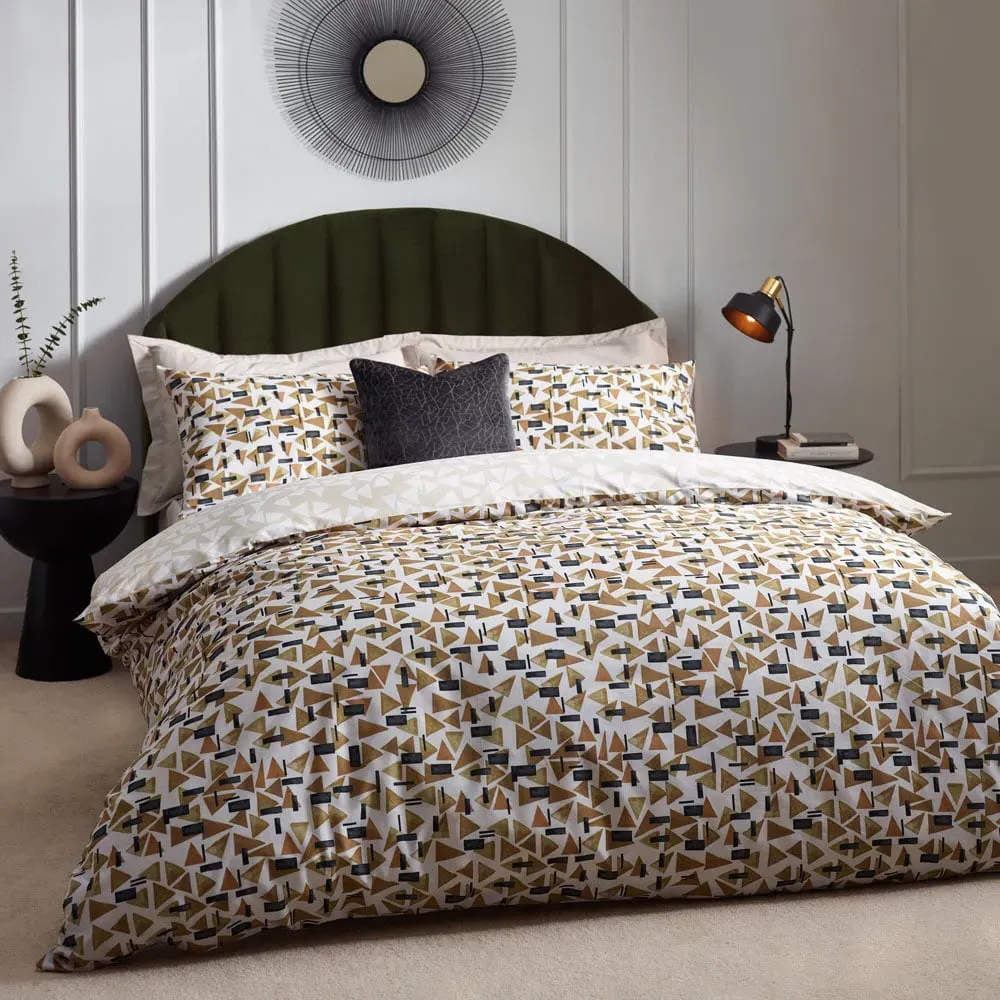 City Super King Duvet Set - Toffee, Abstract Geometric