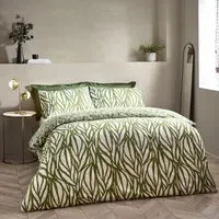 Frond Double Duvet Set - Olive