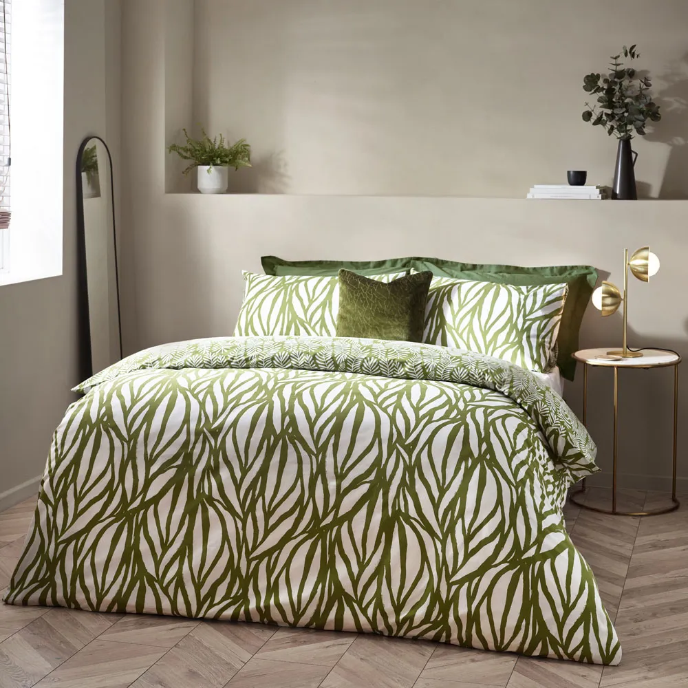 Frond Single Duvet Set - Olive