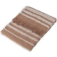 Jour Woven Fringed Throw - Baked Clay