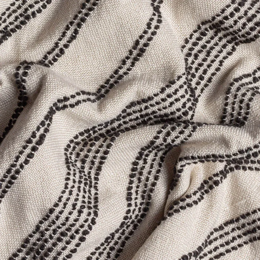 Jour Woven Fringed Throw - Cream