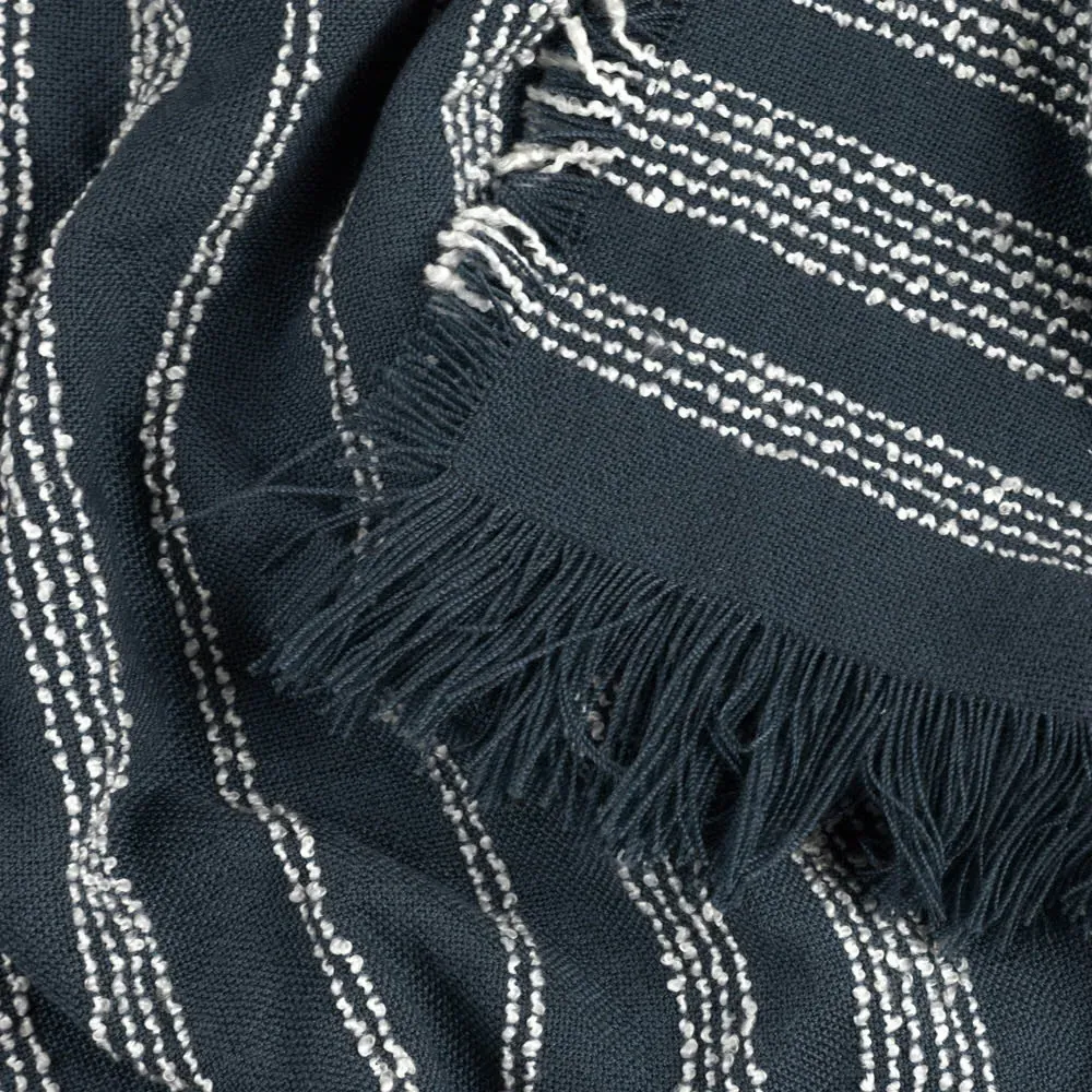 Jour Woven Fringed Throw - Dusk