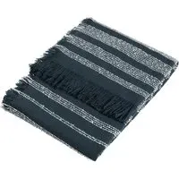 Jour Woven Fringed Throw - Dusk