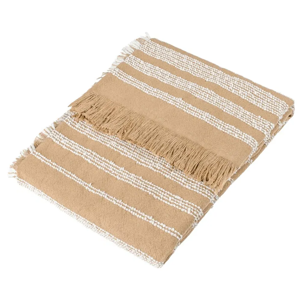 Jour Woven Fringed Throw - Nougat image