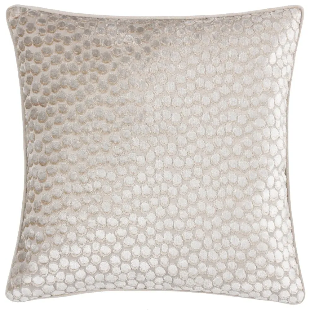 Lanzo Cut Velvet Piped Cushion - Moonbeam