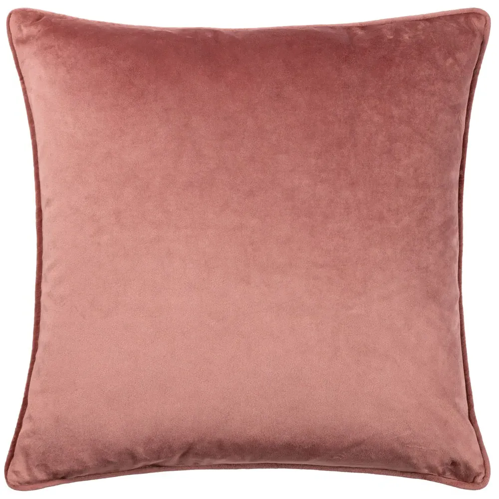 Lanzo Cut Velvet Piped Cushion - Pink