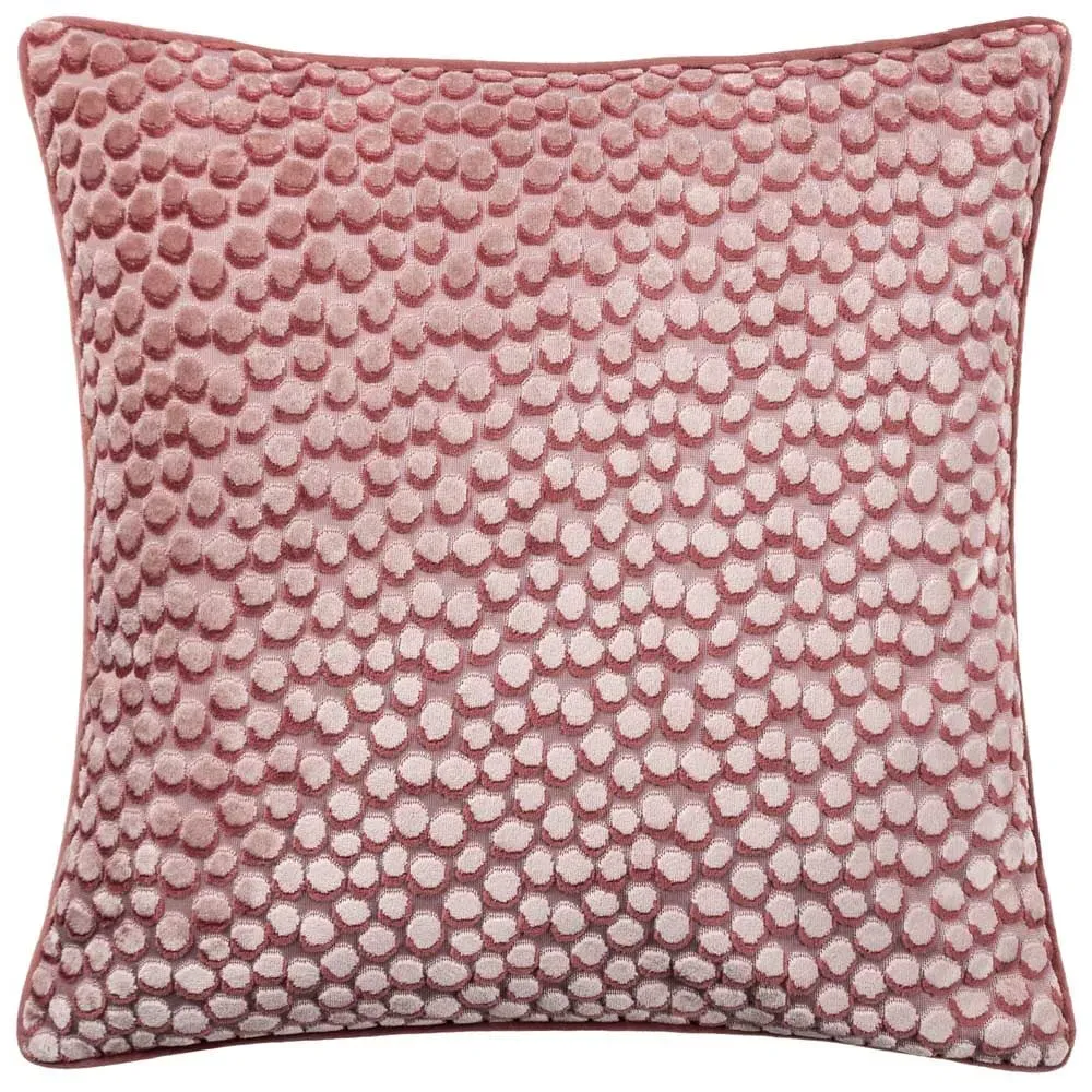 Lanzo Cut Velvet Piped Cushion - Pink