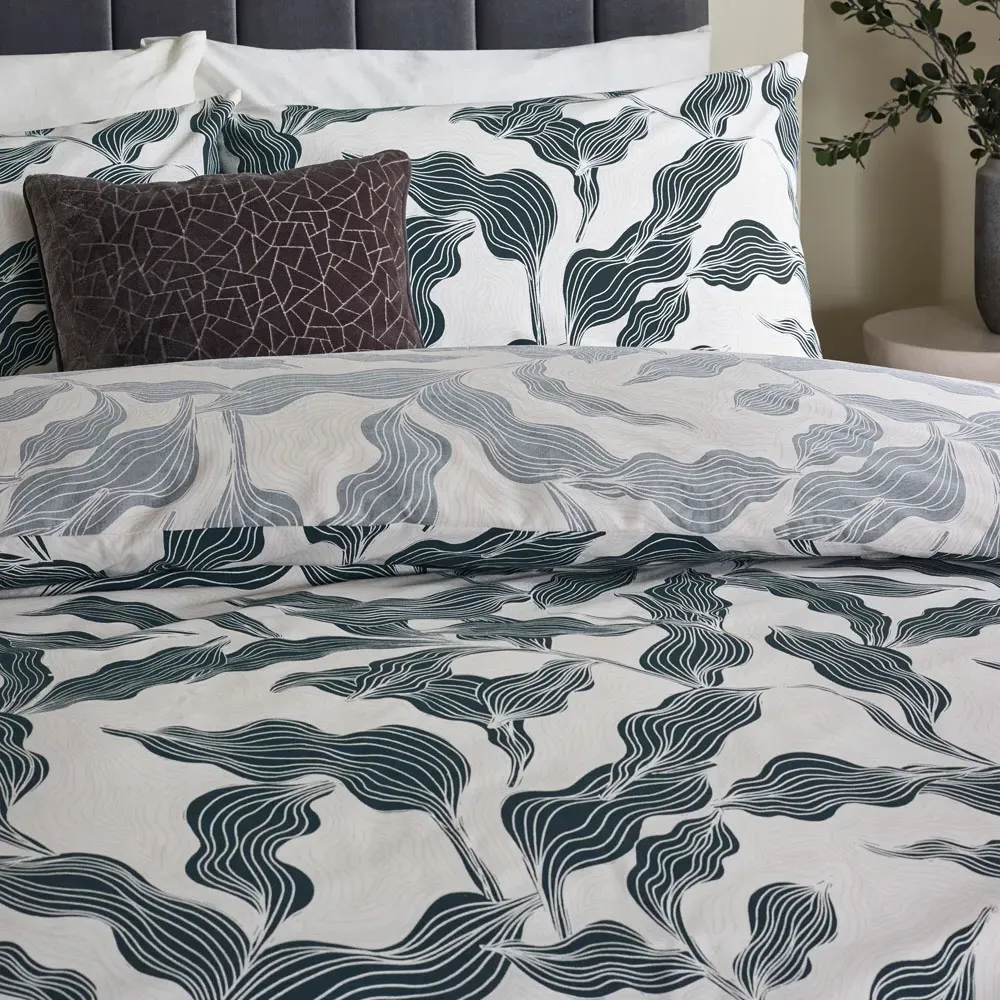 Lauro King Size Reversible Duvet Set - Blue, Cotton