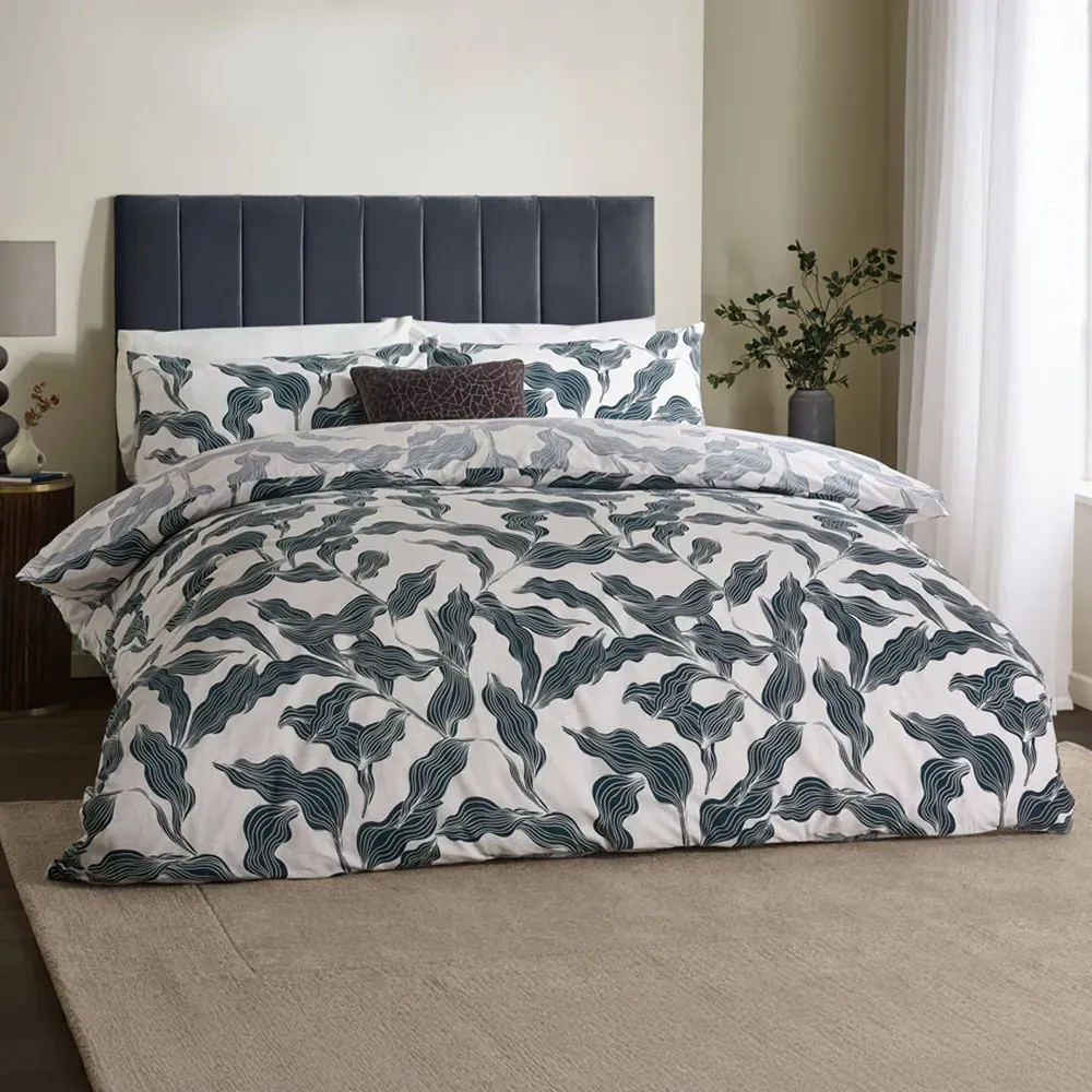 Lauro King Size Reversible Duvet Set - Blue, Cotton image